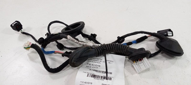Kia Soul Door Harness Wire Wiring Right Passenger Rear 2017 2018 2019 