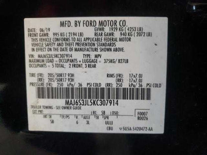 Ford Ecosport Door Handle Left Driver Rear Interior Inside  2018 2019 