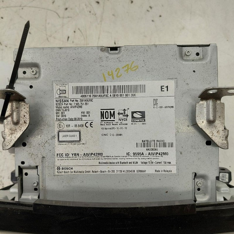 Audio Equipment Radio Display and Receiver 6 Cylinder 19-20 Nissan Mur