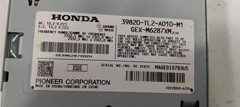 Audio Equipment Radio Satellite Unit Sedan Fits 09-14 TSX  OEM