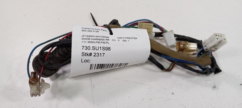 Subaru Forester Door Harness Wire Wiring Right Passenger Rear 1998 199