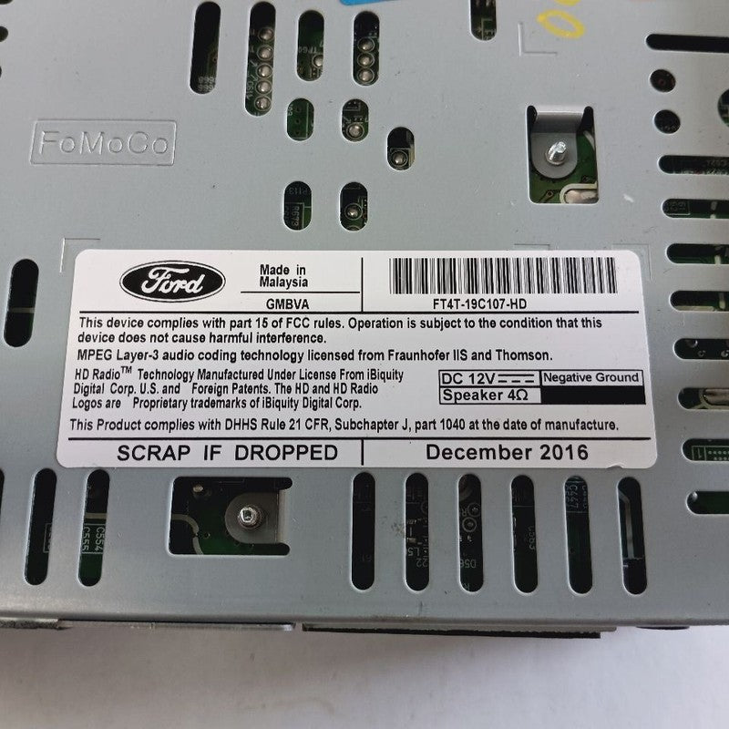Audio Equipment Radio Receiver AM-FM-CD-MP3 Single Disc 15-18 Ford Edg
