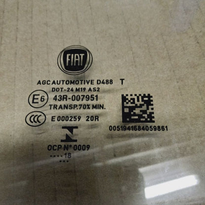 2018 Fiat 500 X Model Driver Left Front Door Glass Window