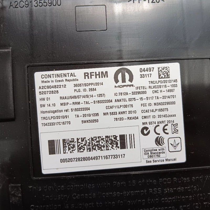 Jeep Renegade TPMS 52072828 Control Module 2015 2016 2017 2018