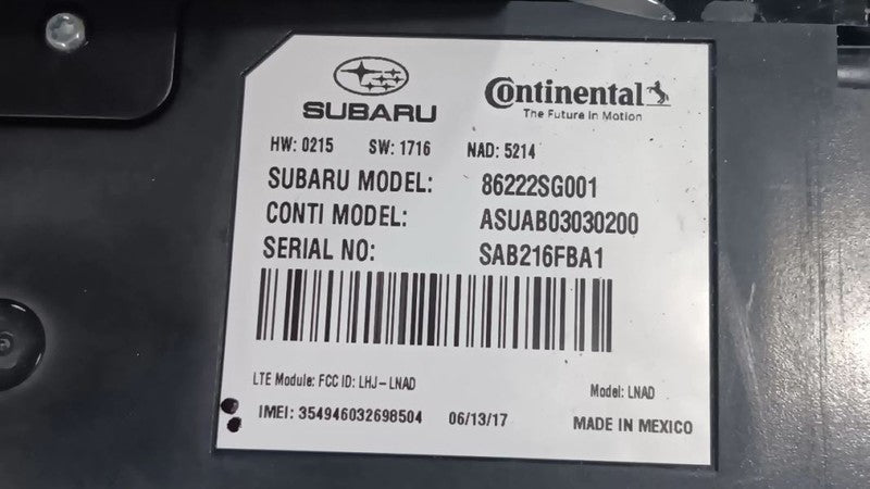Communication Telematics Behind Radio Fits 16-18 FORESTER OEM