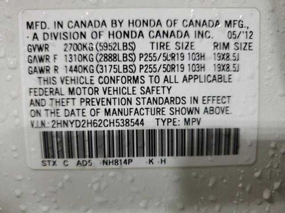 Acura MDX On Body Door Jamb Seal Rear Right Passenger Back 2010 2011 2