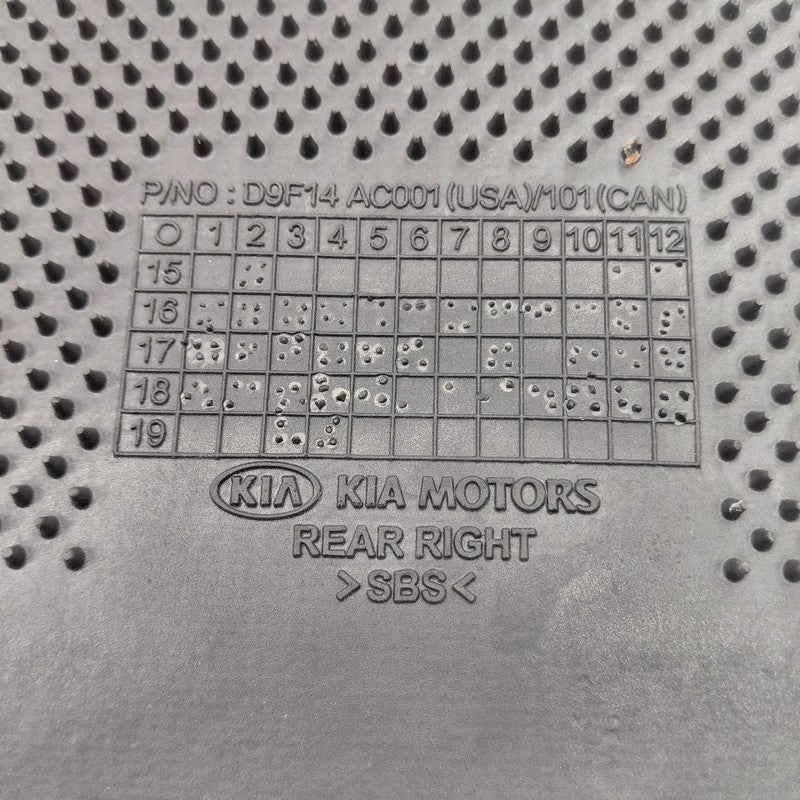 Kia Sportage Floor Mat Right Passenger Side Rear  2020 2021 2022