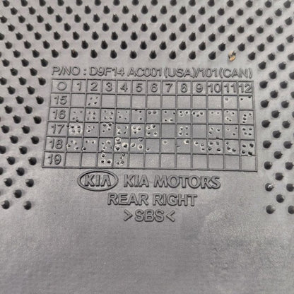 Kia Sportage Floor Mat Right Passenger Side Rear  2020 2021 2022