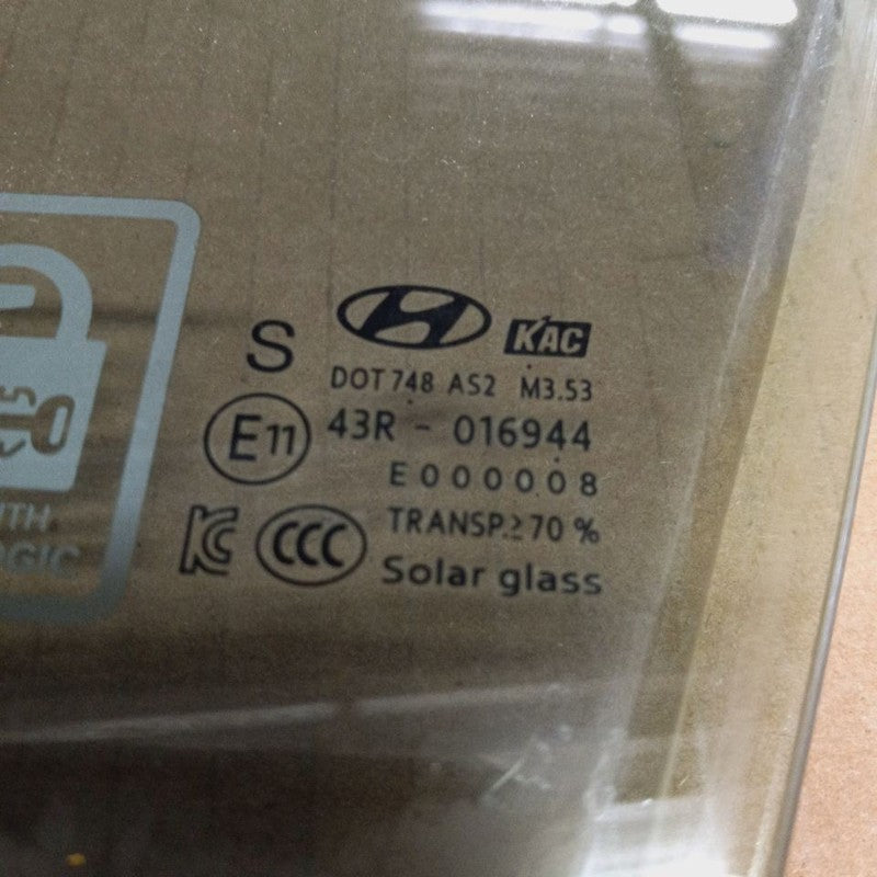 Driver Left Front Door Glass Window With Solar Fits 18-23 Hyundai Kona