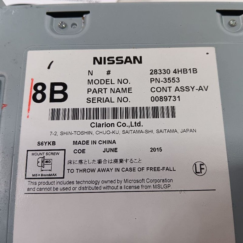 283304HB1B Audio Equipment Radio Am-fm-cd-receiver Console Fits 14-18 INFINITI Q50