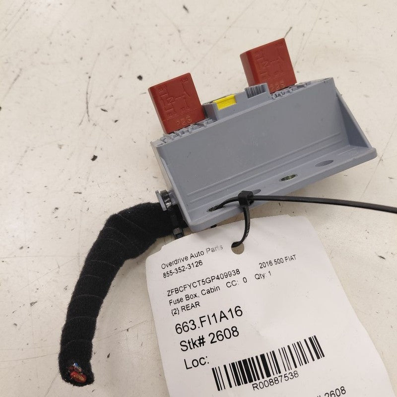 Fiat 500 X Model   Rear Cabin Fuse Box Interior 2016 2017