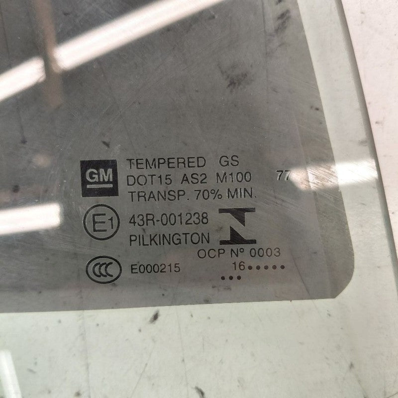 Passenger Right Rear Door Glass Window Fits 16-19 Chevy Volt