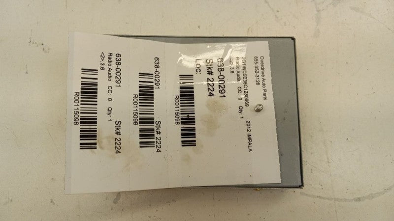 Audio Equipment Radio VIN W 4th Digit Limited Opt U2K Fits 06-16 IMPAL