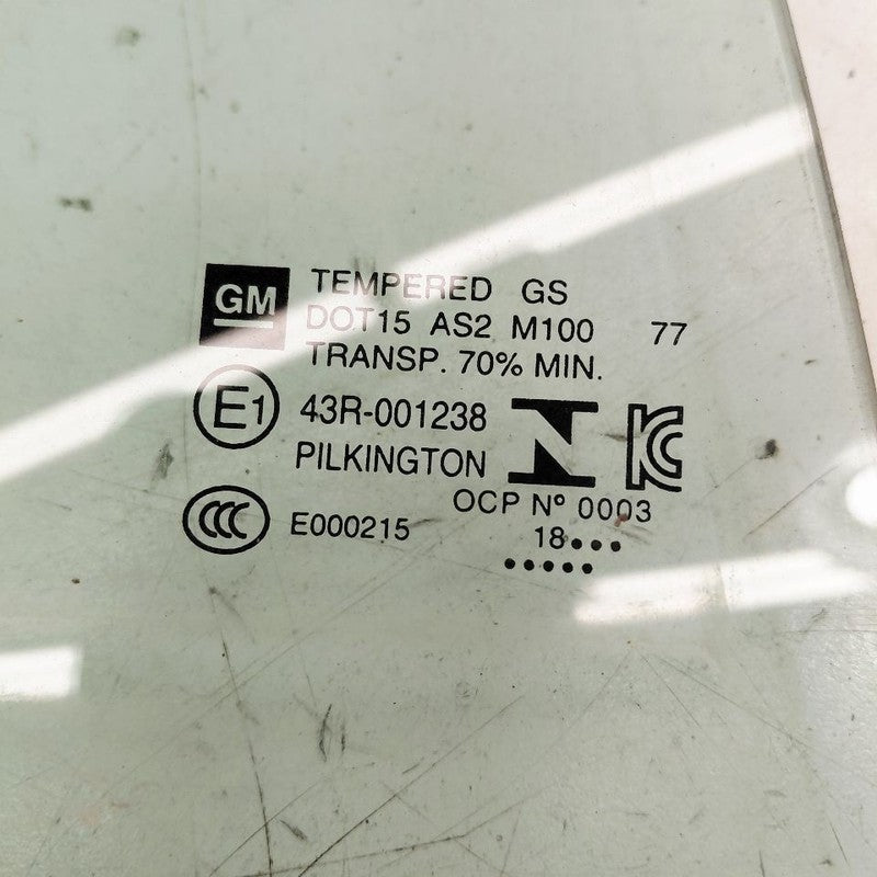 Passenger Right Rear Door Glass Window Fits 16-19 Chevy Volt OEM