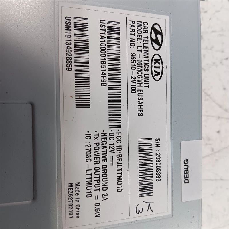 965102V100 Communication Telematics Control Module Right Hand Dash Fits 12-17 VELOSTER