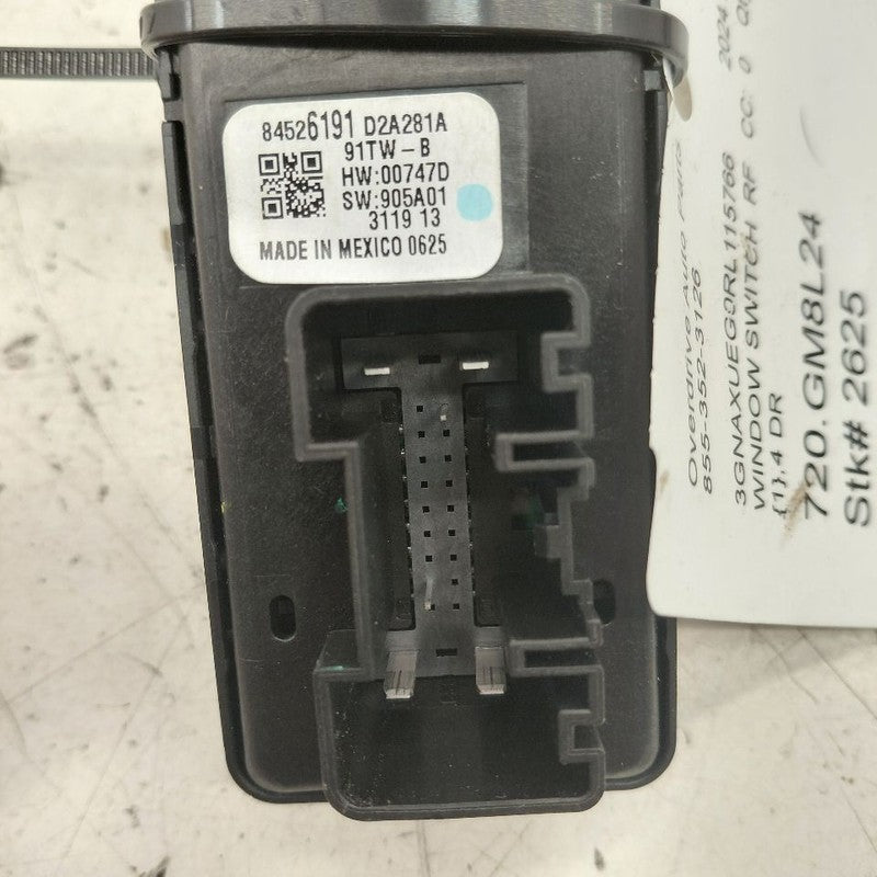 Chevy Equinox Power Window Switch Right Passenger Front  2024 2023 202