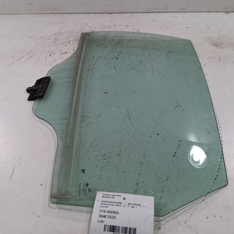 Driver Rear Door Glass US Built VIN 5 1st Digit Fits 16-20 Kia Optima 