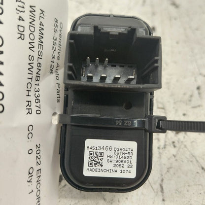 Buick Encore GX Power Window Switch Right Passenger Rear  2022 2023 20