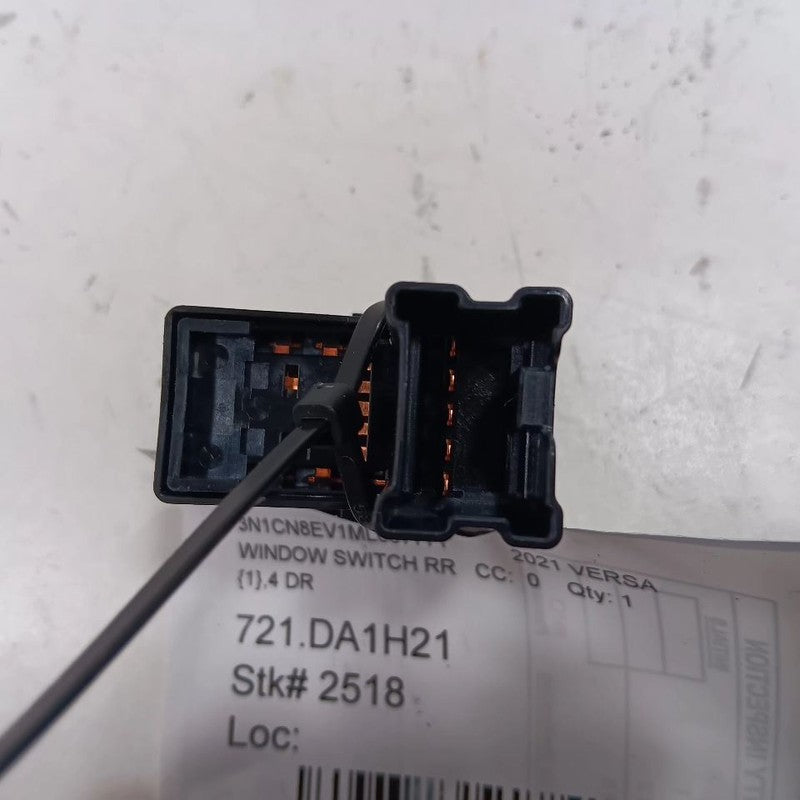 Nissan Versa Power Window Switch Right Passenger Rear  2023 2022 2021 2020