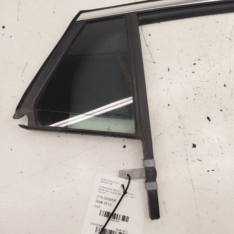 Passenger Right Rear Door Vent Glass Window  Fits 16-19 Chevy Volt