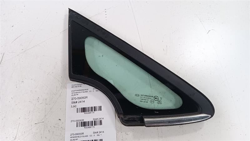 Passenger Right Windshield Glass Pillar With Chrome Moulding Fits 14-1