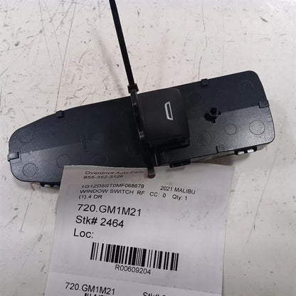 Chevy Malibu Power Window Switch Right Passenger Front  2019 2020 2021 2022 2023