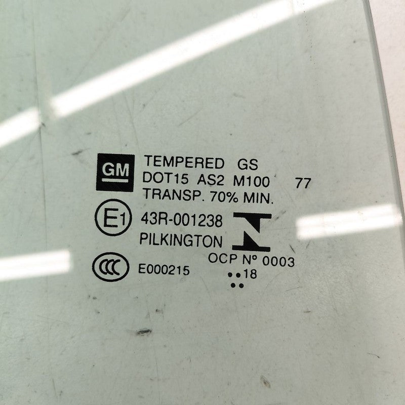 Passenger Right Rear Door Glass Window Fits 16-19 Chevy Volt