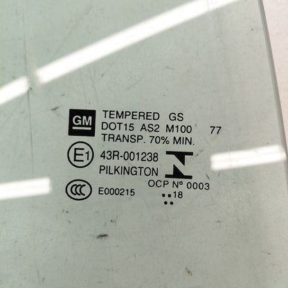Passenger Right Rear Door Glass Window Fits 16-19 Chevy Volt