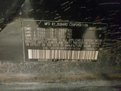 Subaru Impreza Passenger Right Rear Power Window Motor 2017 2018 2019 