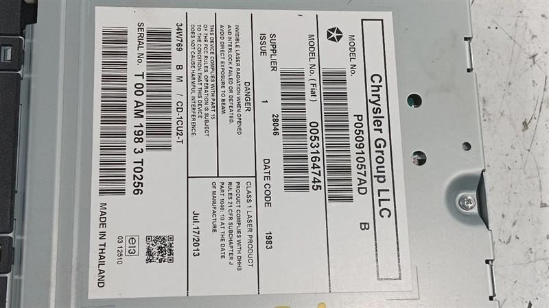 5091057AD Audio Equipment Radio DVD Player Remote Fits 13-16 Dodge Dodge Dart