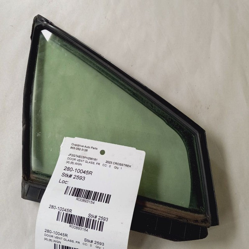 Passenger Right Front Door Vent Window Glass 18-23 XV Crosstrek