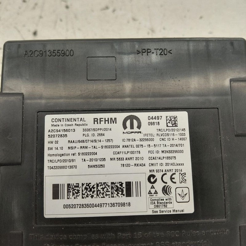 2018 Fiat 500 X Model TPMS Control Module {A2C91355900}