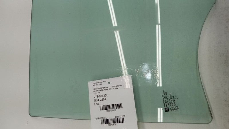 22892812 Left Rear Door Glass VIN 1 4th Digit Limited Fits 13-16 Chevy Malibu