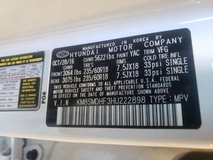 Hyundai Santa Fe Door Glass Window Seal Rubber Right Passenger Rear Ba
