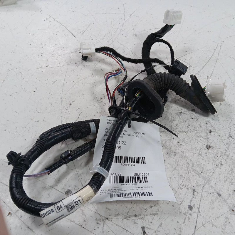 Nissan Kicks Door Harness Wire Wiring Right Passenger Front  2021 2022 2023 2024