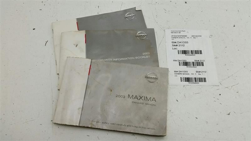 2003 Nissan Maxima Owners Manual OEM 2000 2001 2002