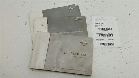 2003 Nissan Maxima Owners Manual OEM 2000 2001 2002