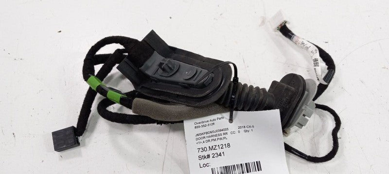 Mazda CX-5 Door Harness Wire Wiring Right Passenger Rear 2017 2018 201