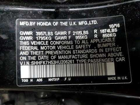 Honda Civic On Body Door Jamb Seal Rear Right Passenger Back 2016 2017