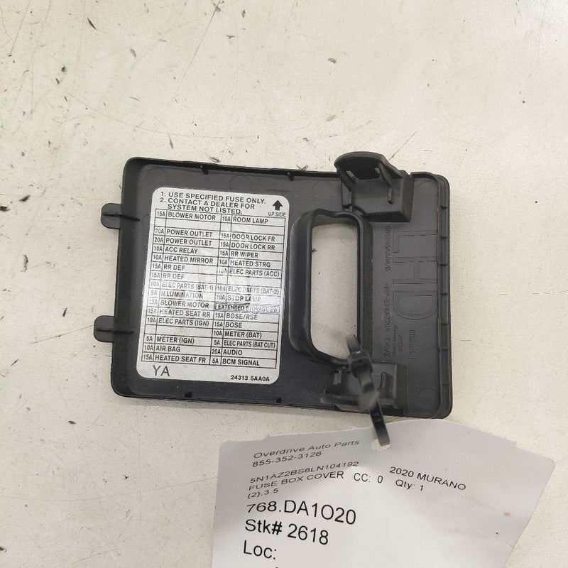Nissan Murano Fuse Box Cover 2020 2021 2022 2023