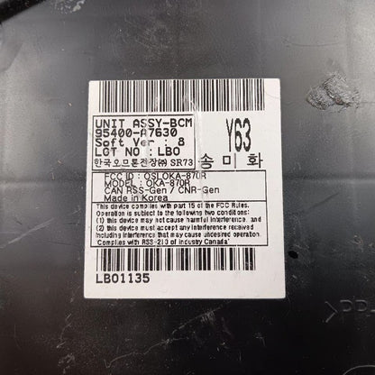 Body Control BCM Module Sedan Fits 14-16 FORTE