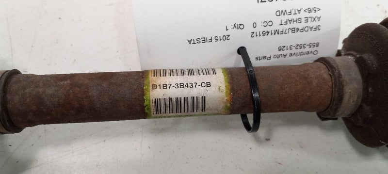 Driver Left CV Axle Shaft  1.6L Thru 03/16/15 Fits 11-15 Ford Fiesta  