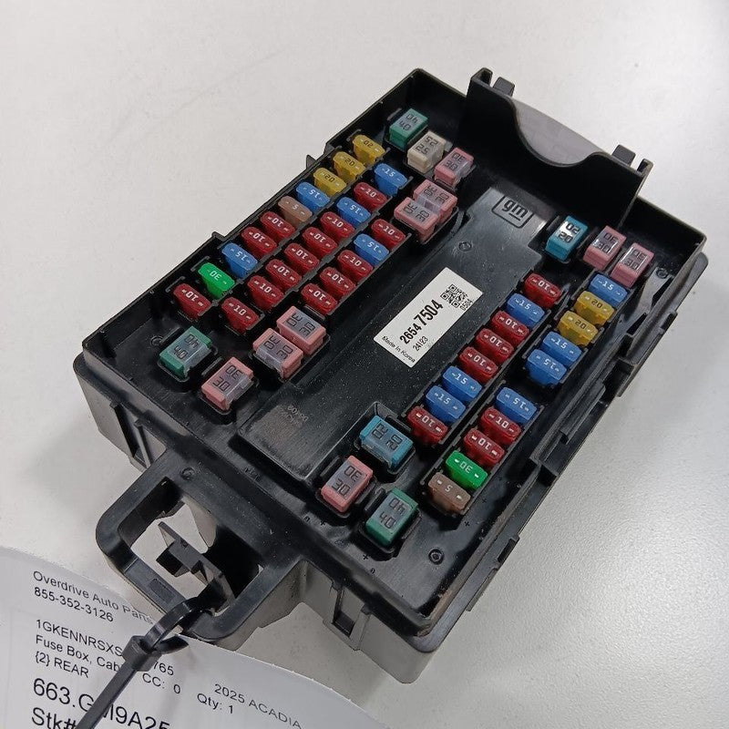 2025 GMC Acadia Rear Cabin Fuse Box Interior OEM