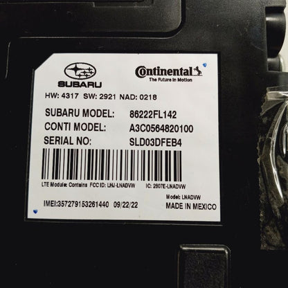 Subaru Crosstrek Communication Control Module {86222FL142} 2023 2022 2