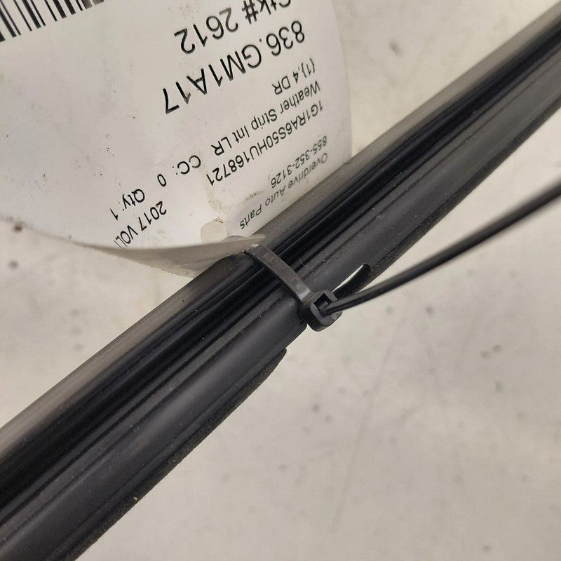 Chevy Volt Left Rear Weather Strip Interior  2016 2017 2018 2019