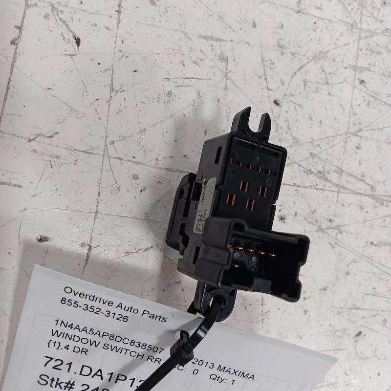 Nissan Maxima Power Window Switch Right Passenger Rear 2014 2013 2012 