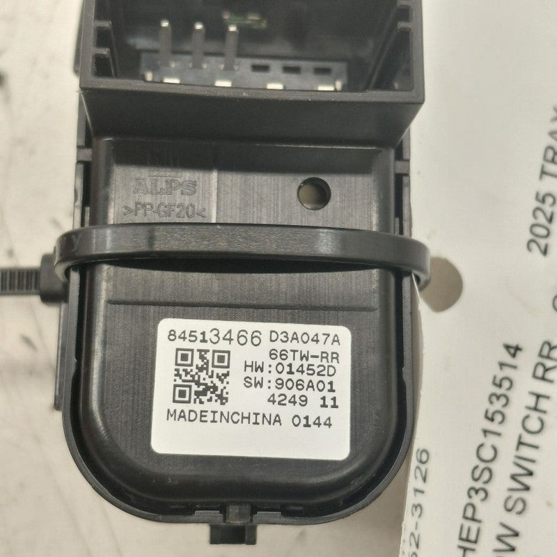 Chevy Trax Power Window Switch Right Passenger Rear  2025 2024