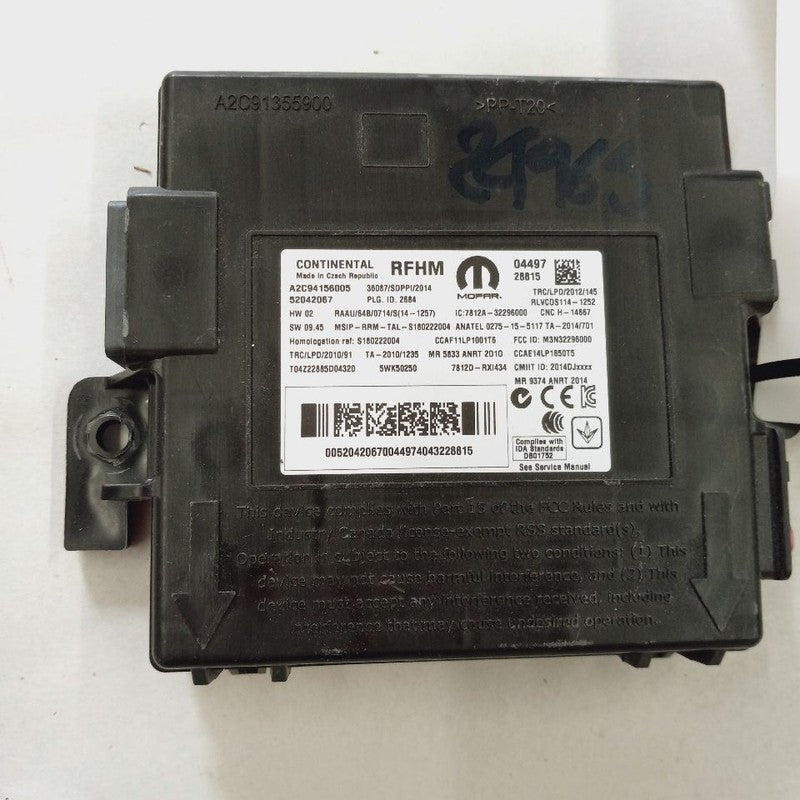 Fiat 500 X Model   Tire Pressure Module {52042067} 2016 2017