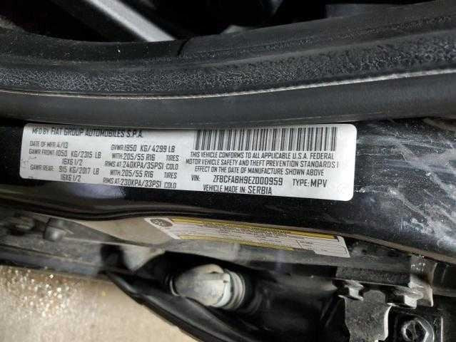 Fiat 500 Door Hinge Set Left Driver Rear  2014 2015 2016 OEM