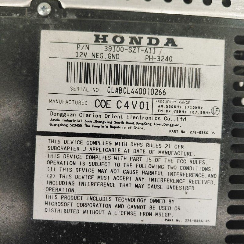 Audio Equipment Radio Receiver Base US Market Fits 13-15 Honda CR-Z